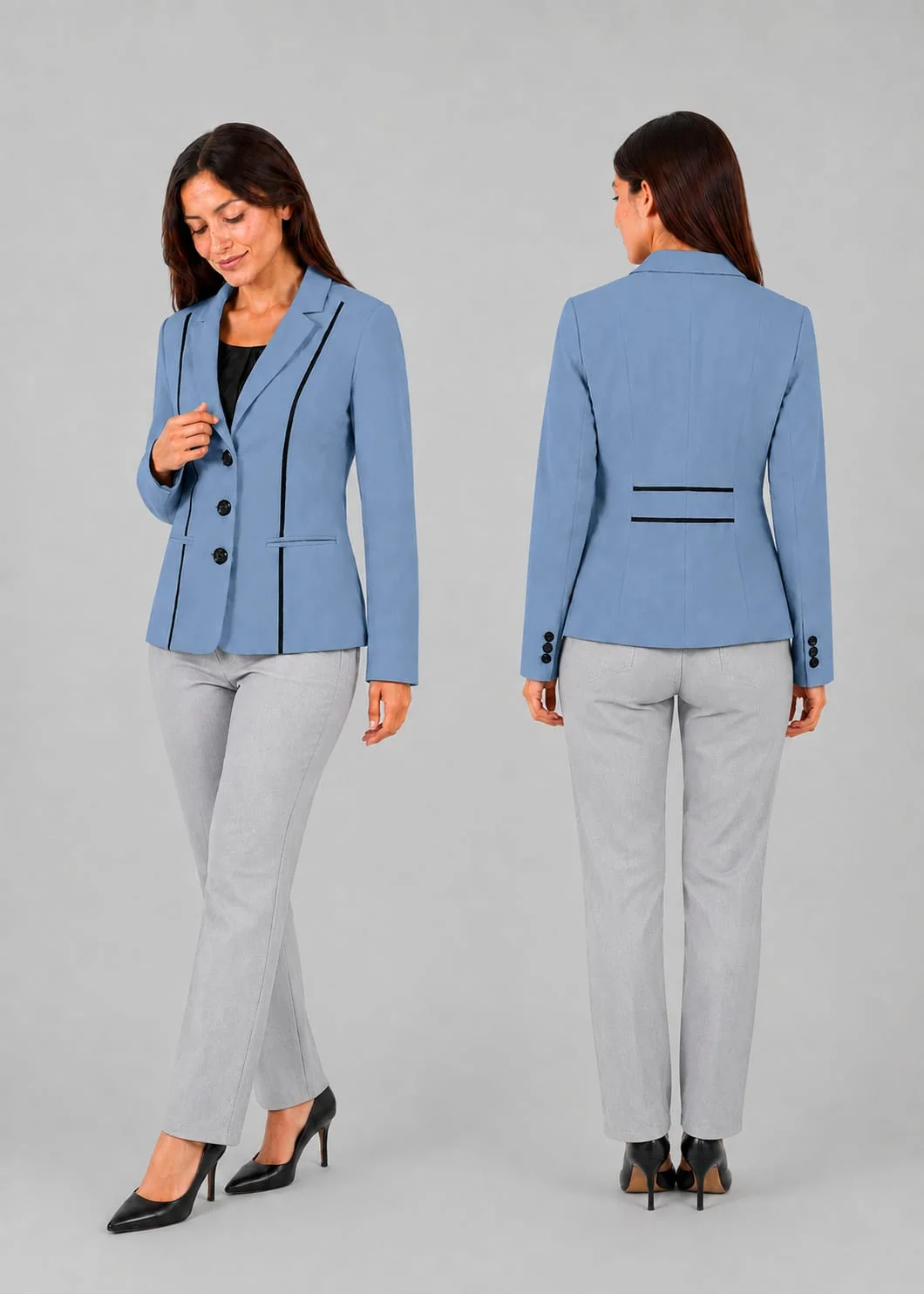 Blazer azul con vivos