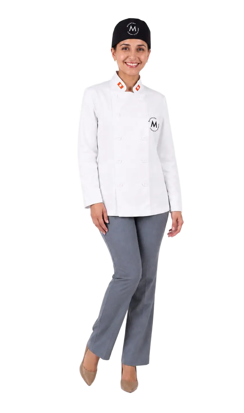 Casaca de chef con gorro bandana
