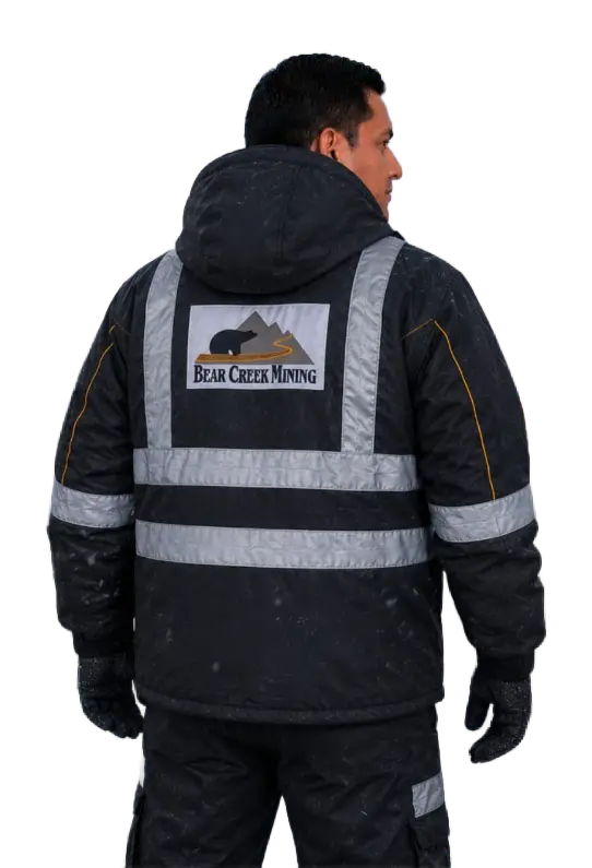 Casaca térmica con capucha impermeable (reverso)