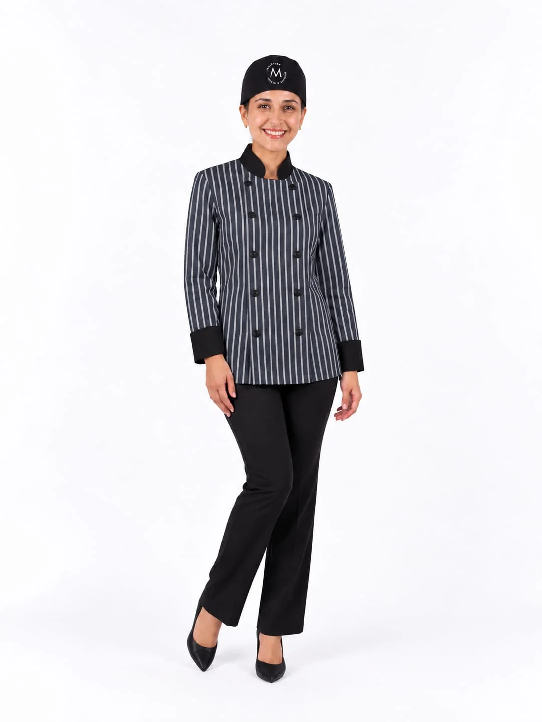 Chaqueta de chef a rayas