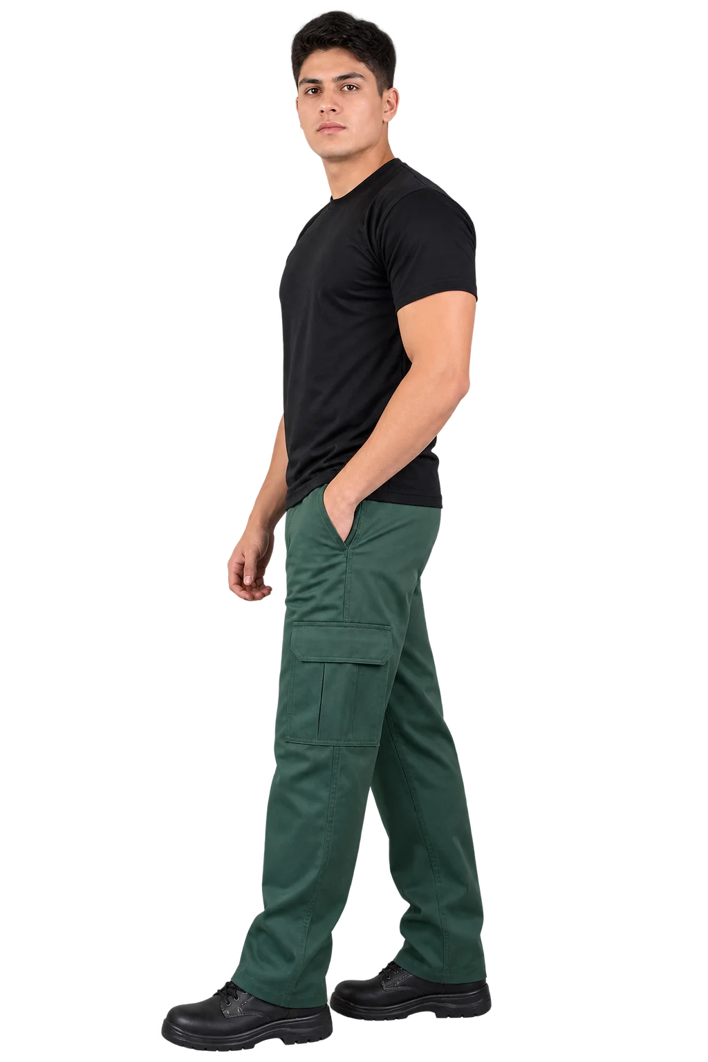 Polo cuello redondo + pantalón cargo drill